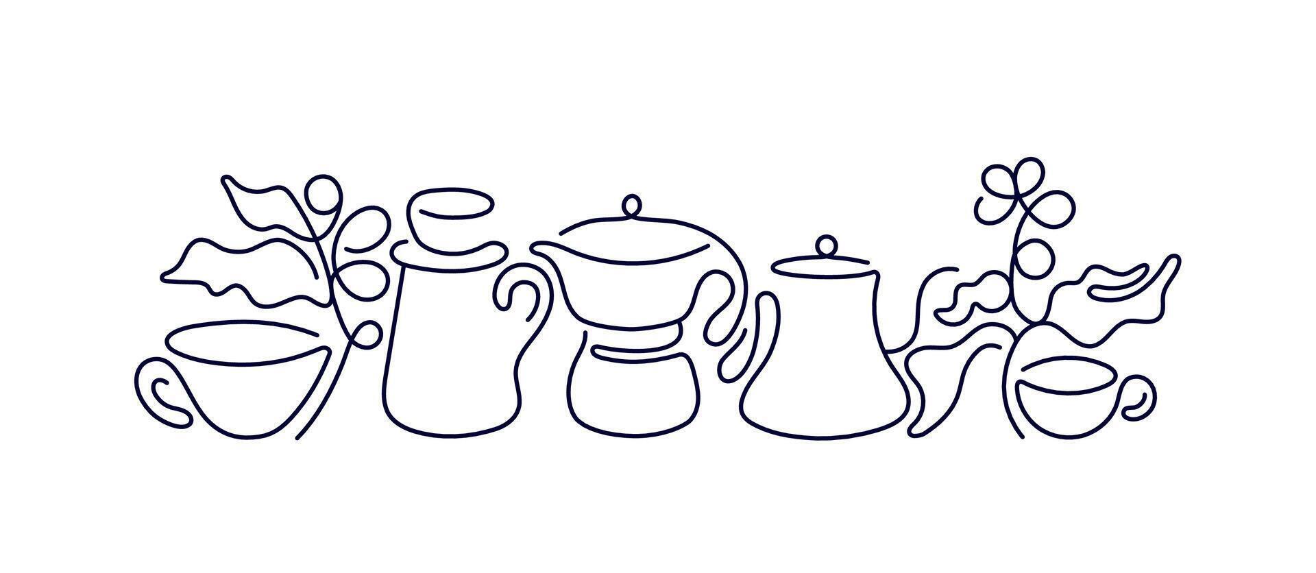 Coffee making. Abstract line logo for cafe vector
