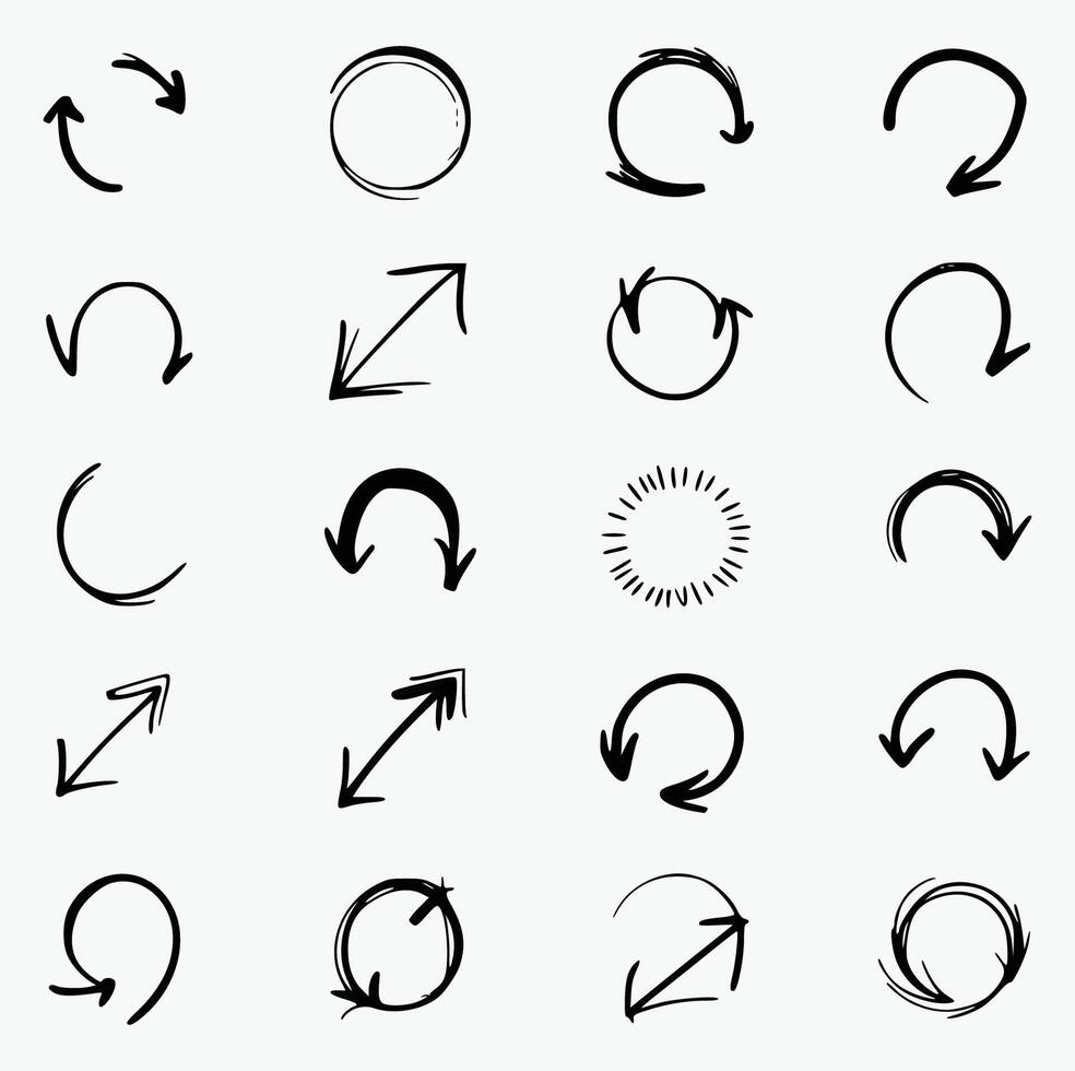 A set of different arrows drawn vector