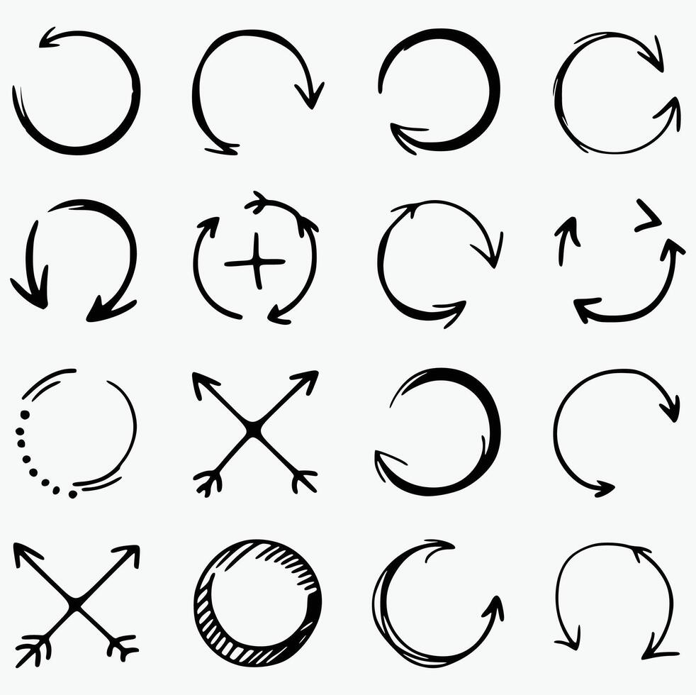 A set of different arrows drawn vector