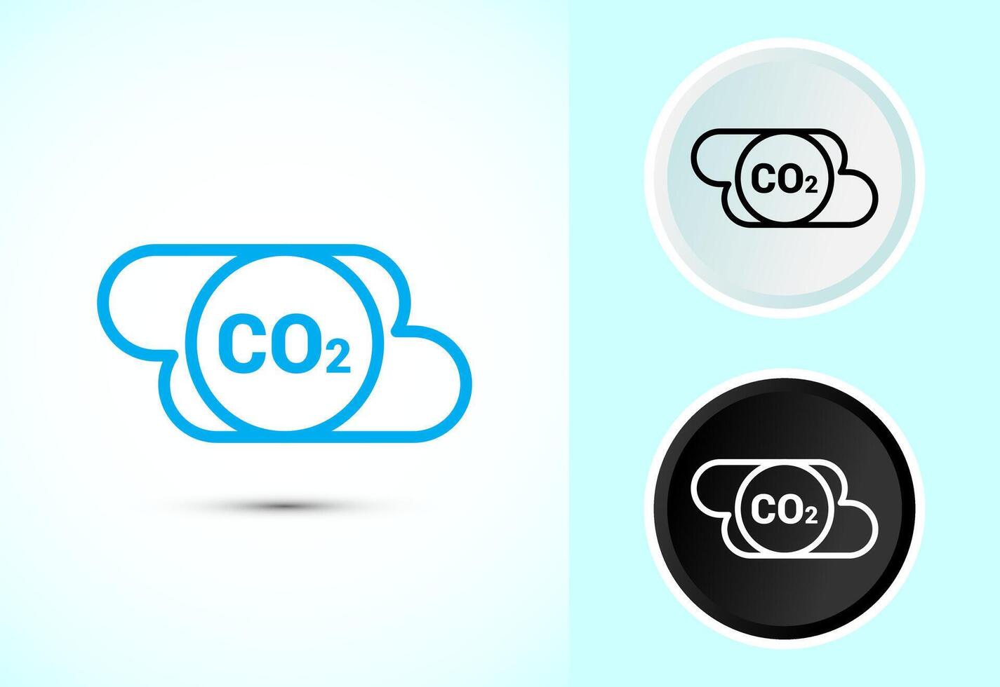 Carbon dioxide icon, Reduce co2 gas icon vector