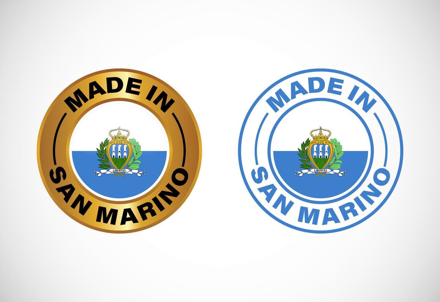 Made in San Marino label icon with flag. Icon set for business, badge, seal, sticker, logo, and symbol vector