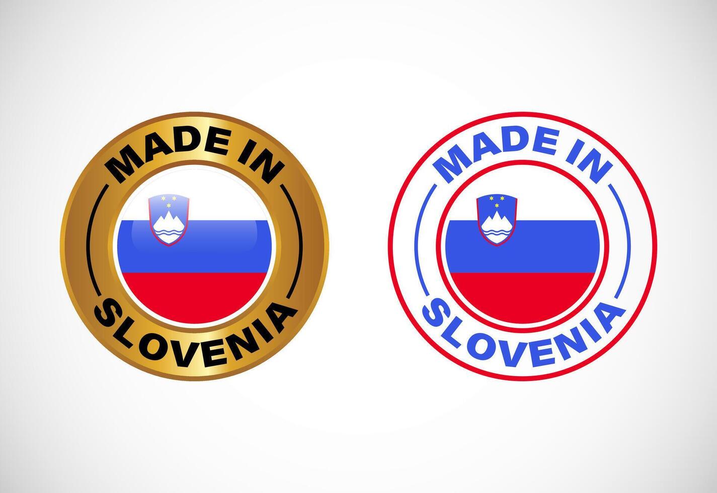 Made in Slovenia label icon with flag. Icon set for business, badge, seal, sticker, logo, and symbol vector