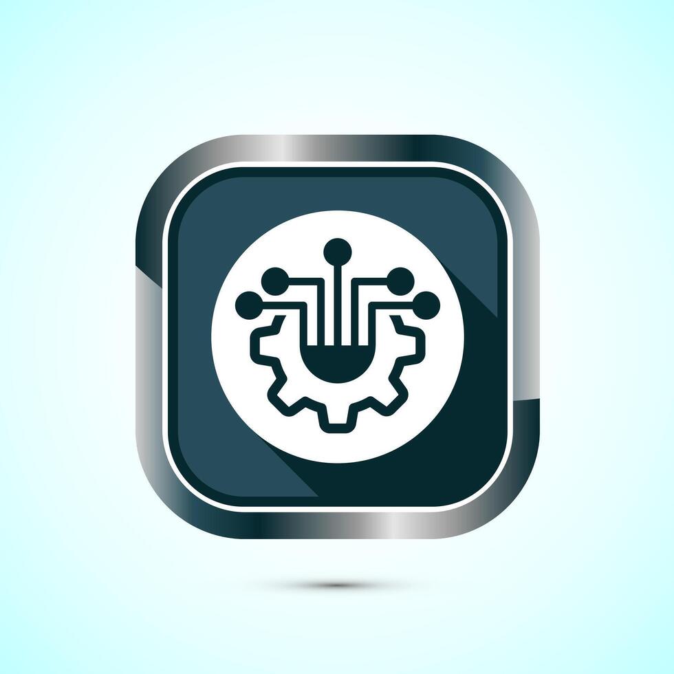 Information technology icon design illustration. Digital tech icon, Gray Shadow Button Design vector