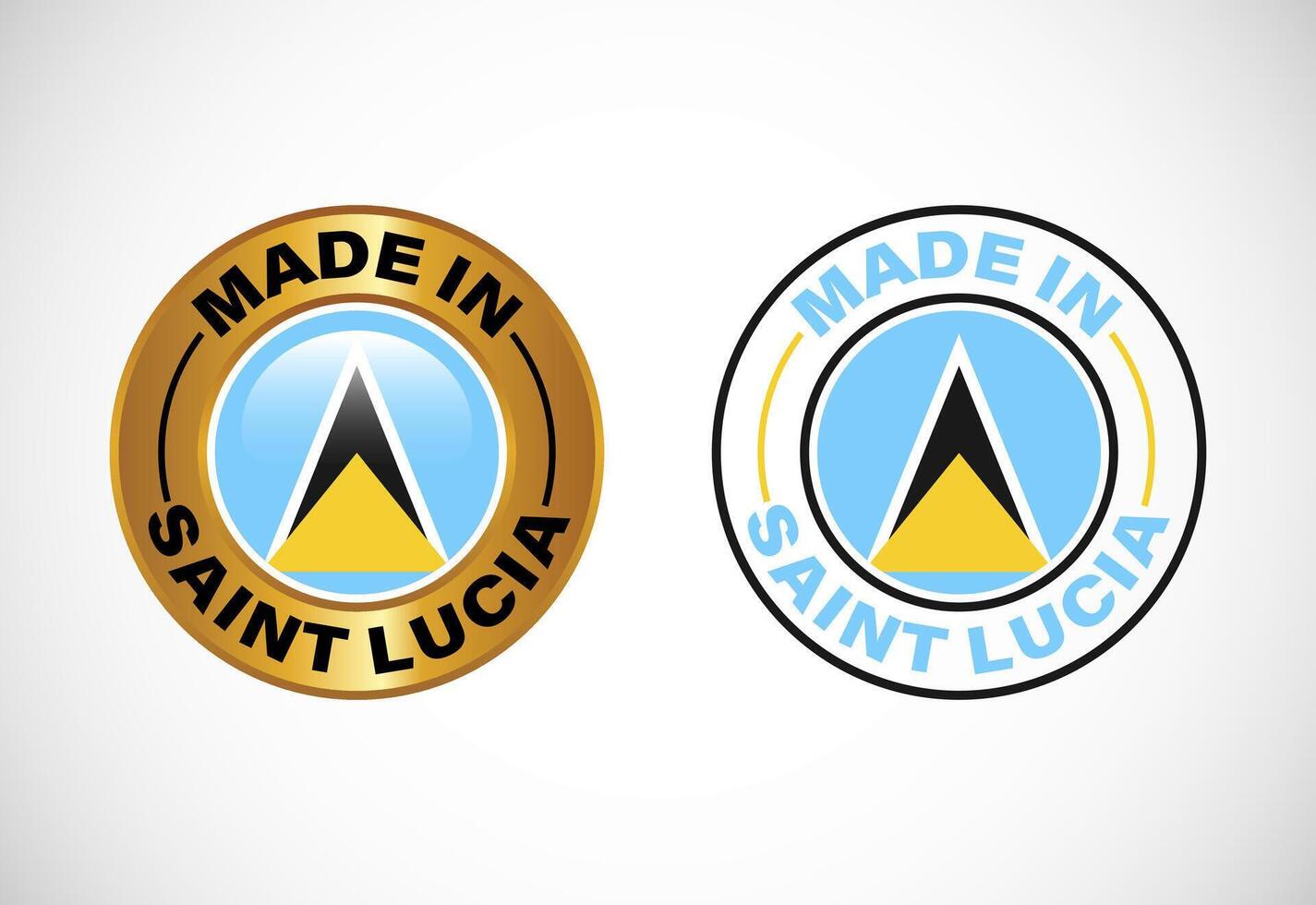 Made in Saint Lucia label icon with flag. Icon set for business, badge, seal, sticker, logo, and symbol vector