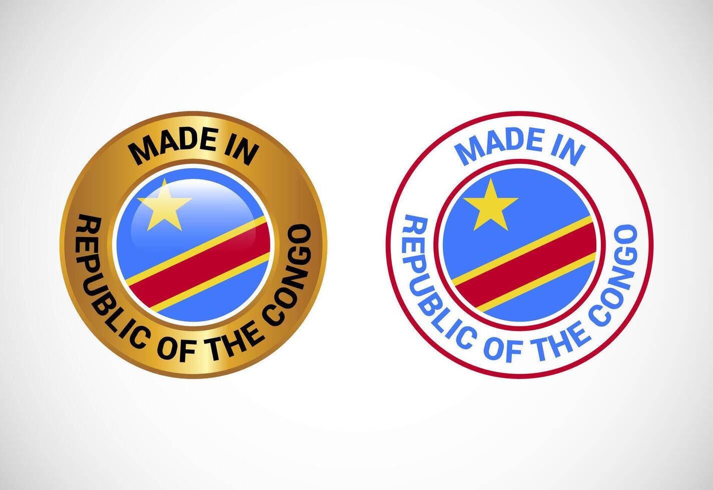 Made in Republic of the Congo label icon with flag. Icon set for business, badge, seal, sticker, logo, and symbol vector