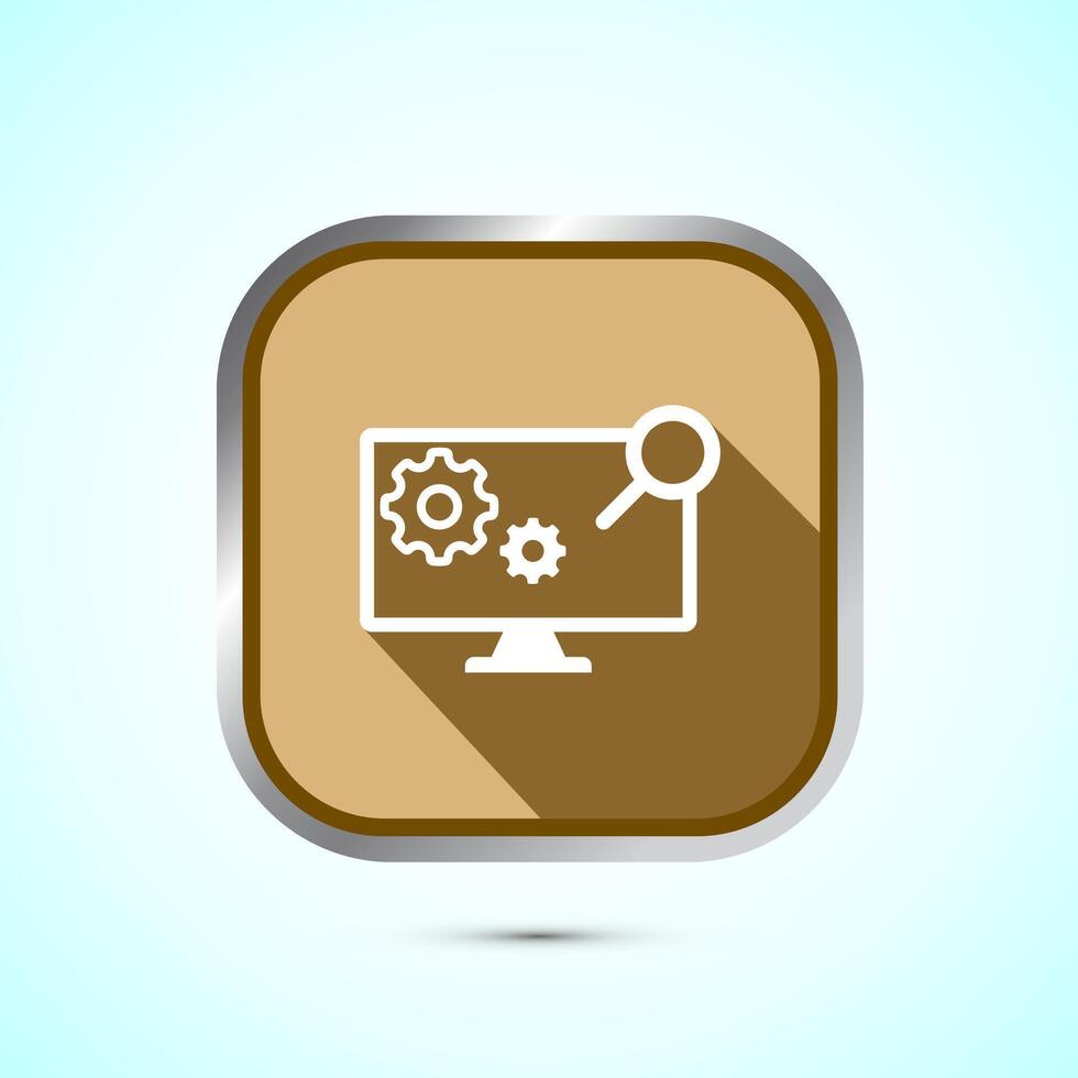 Information technology icon design illustration. Digital tech icon, Gold Shadow Button Design vector