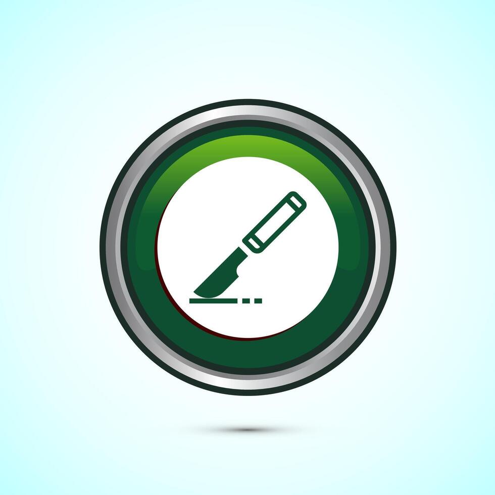 Surgeon surgery icon design illustration, Medical icon sign. Green Color Round Button Design vector
