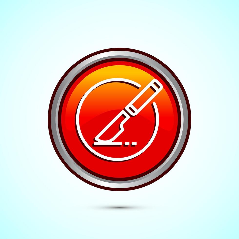 Surgeon surgery icon design illustration, Medical icon sign. Orange Color Round Button Design vector