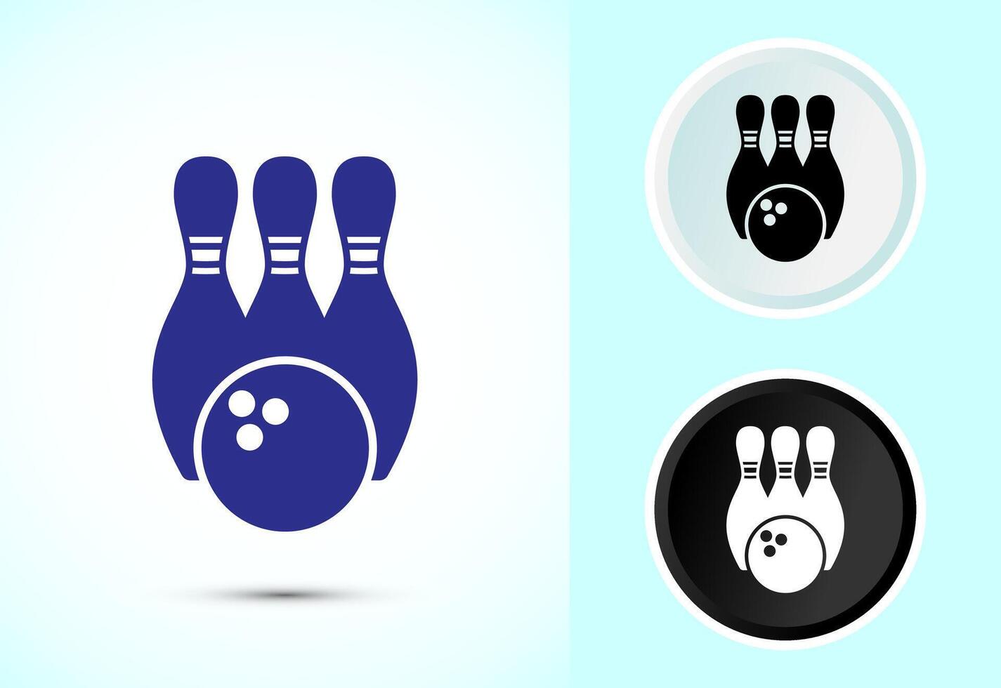 Bowling icon, Bowling ball and pin icon design illustration for web vector