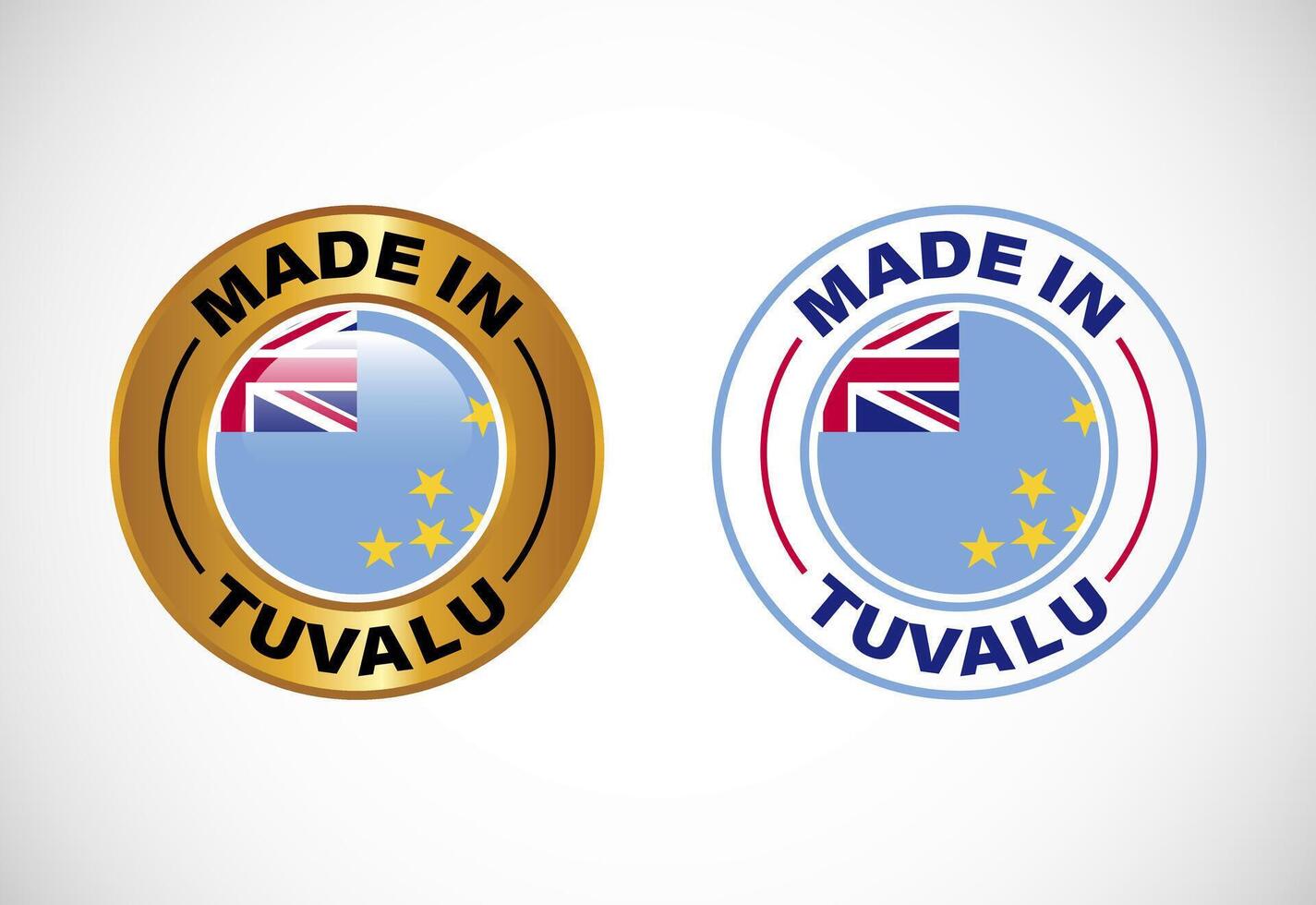 Made in Tuvalu label icon with flag. Icon set for business, badge, seal, sticker, logo, and symbol vector