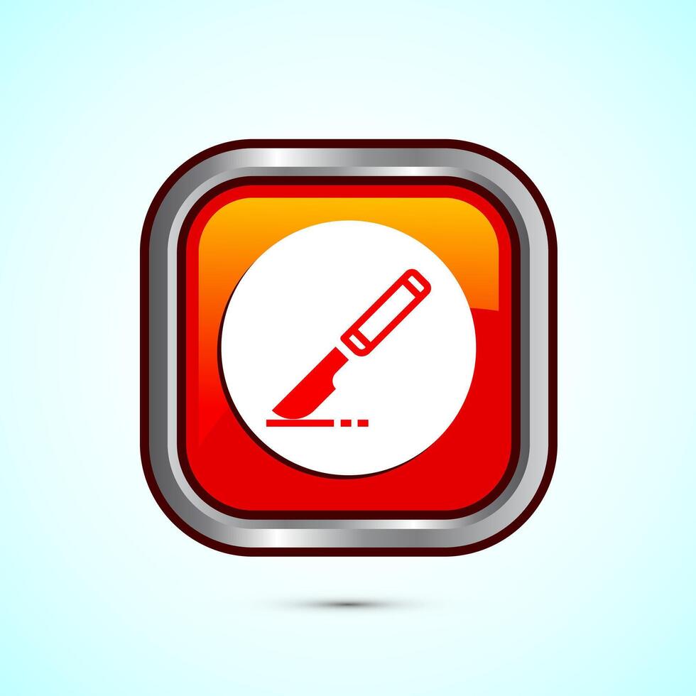 Surgeon surgery icon design illustration, Medical icon sign. Orange Color Square Button Design vector