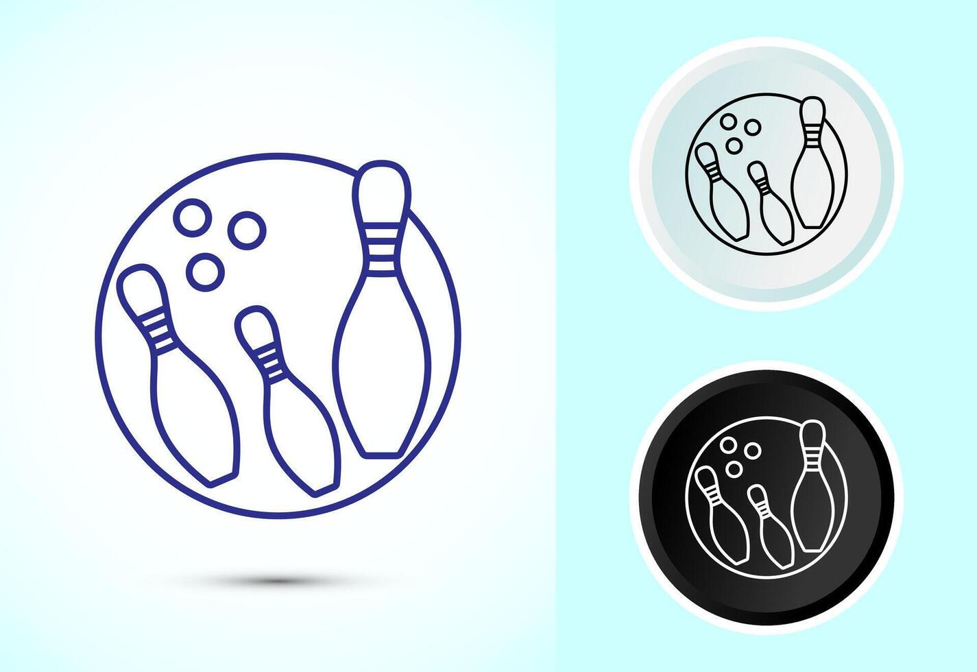 Bowling icon, Bowling ball and pin icon vector