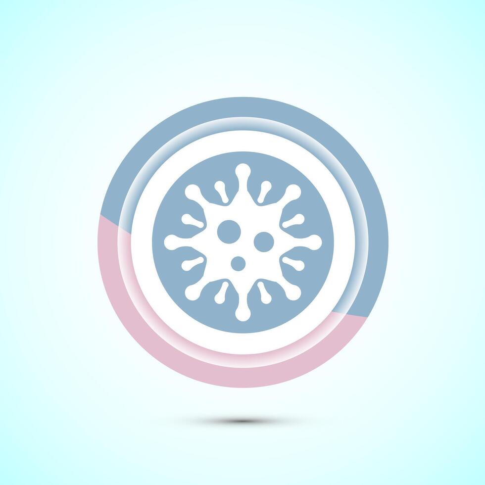 Virus, bacteria icon design illustration. Microbe bacteria sign. Pastel Color Button Design vector