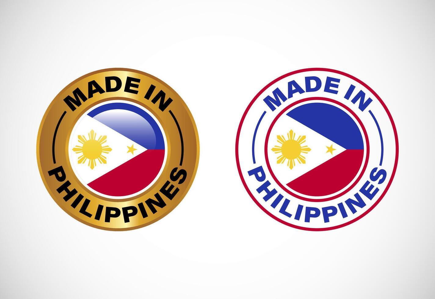 Made in Philippines New Guinea label icon with flag. Icon set for business, badge, seal, sticker, logo, and symbol vector