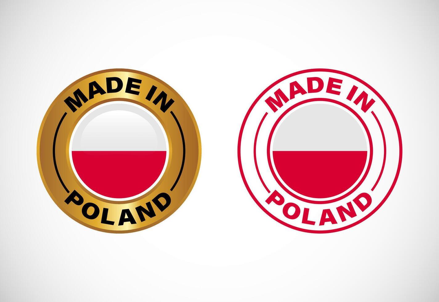Made in Poland New Guinea label icon with flag. Icon set for business, badge, seal, sticker, logo, and symbol vector