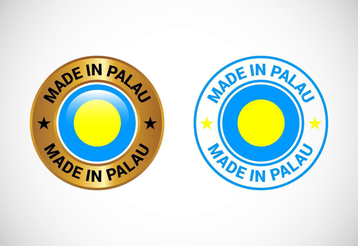 Made in Palau label icon with flag. Icon set for business, badge, seal, sticker, logo, and symbol vector