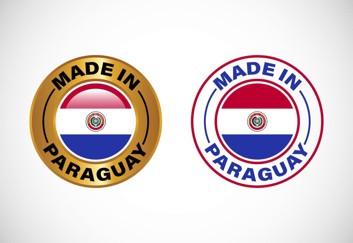 Made in Paraguay New Guinea label icon with flag. Icon set for business, badge, seal, sticker, logo, and symbol vector