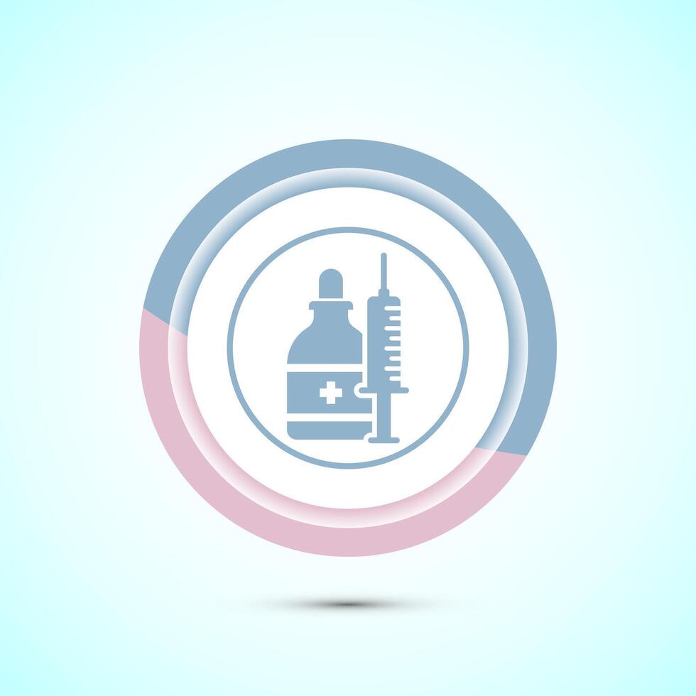 Vaccination, vaccine icon design illustration. Medical and healthcare Icon. Pastel Color Button Design vector