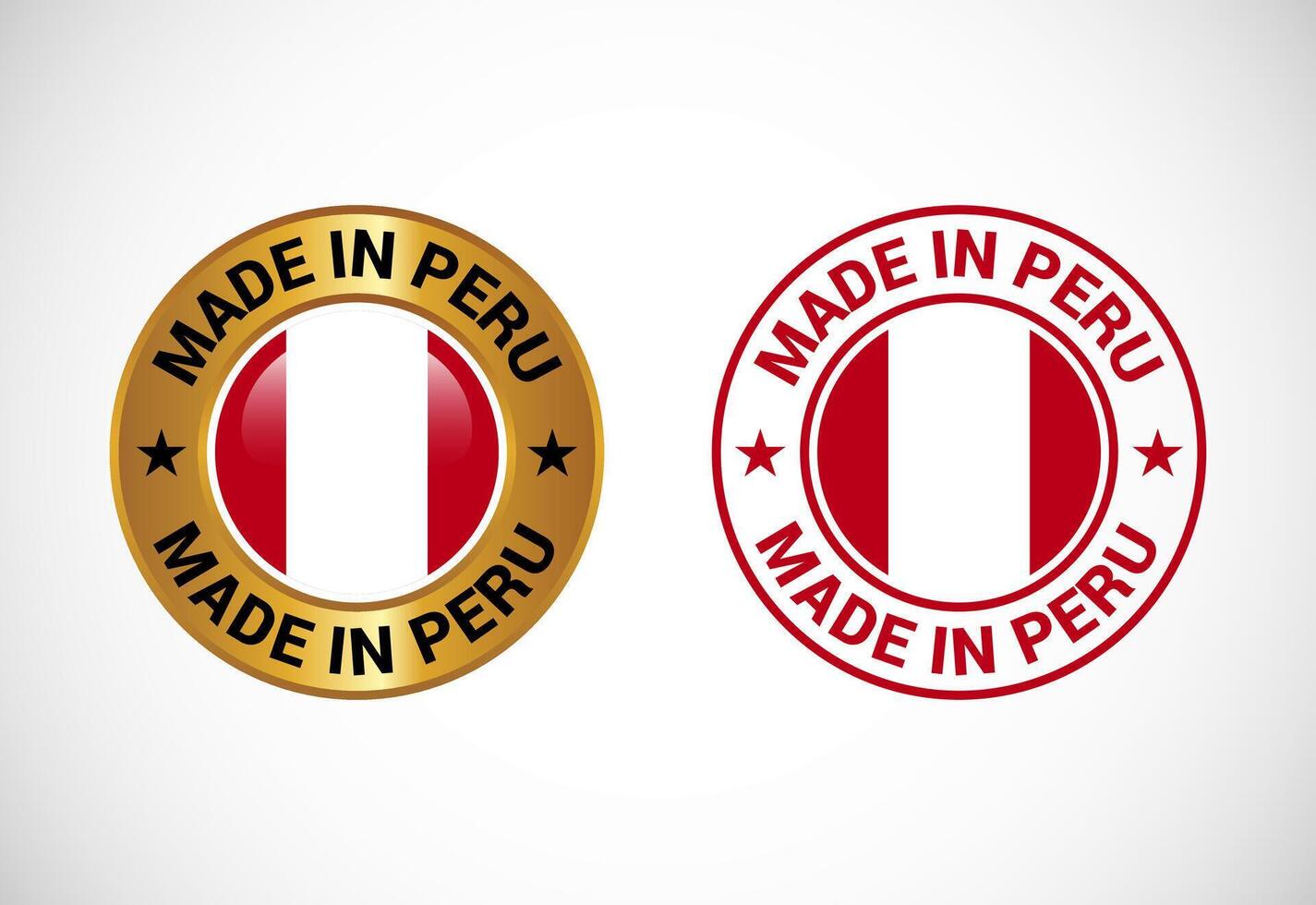 Made in Peru New Guinea label icon with flag. Icon set for business, badge, seal, sticker, logo, and symbol vector