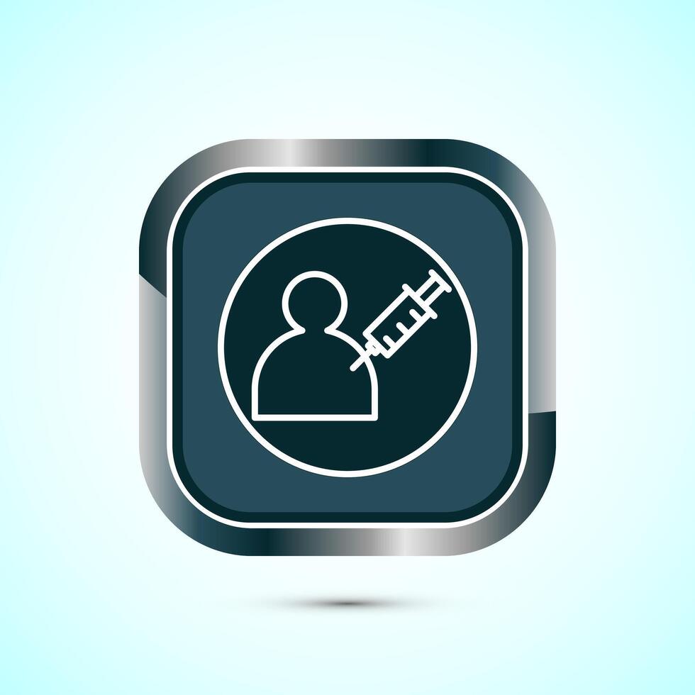 Vaccination, vaccine icon design illustration. Medical and healthcare Icon. Gray Shadow Button Design vector