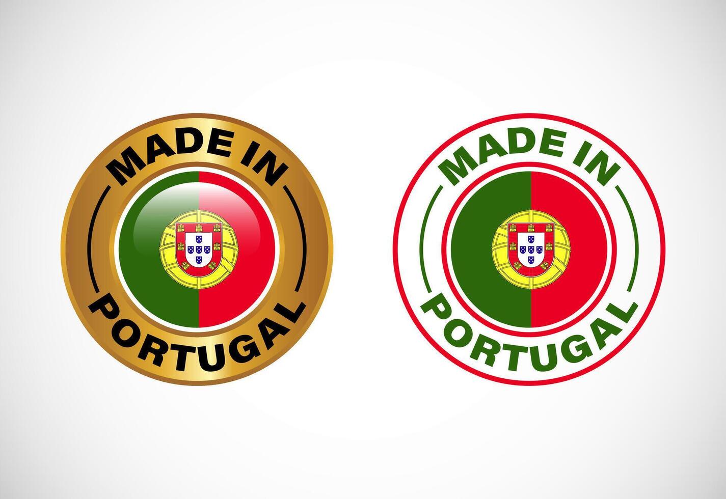 Made in Portugal New Guinea label icon with flag. Icon set for business, badge, seal, sticker, logo, and symbol vector
