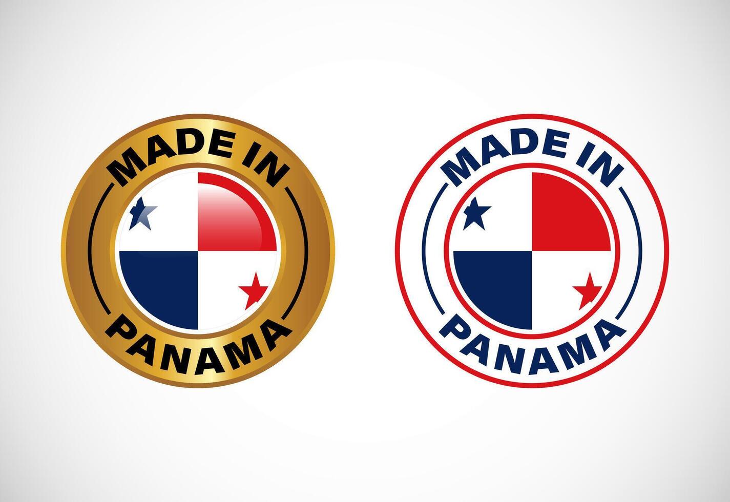 Made in Panama label icon with flag. Icon set for business, badge, seal, sticker, logo, and symbol vector