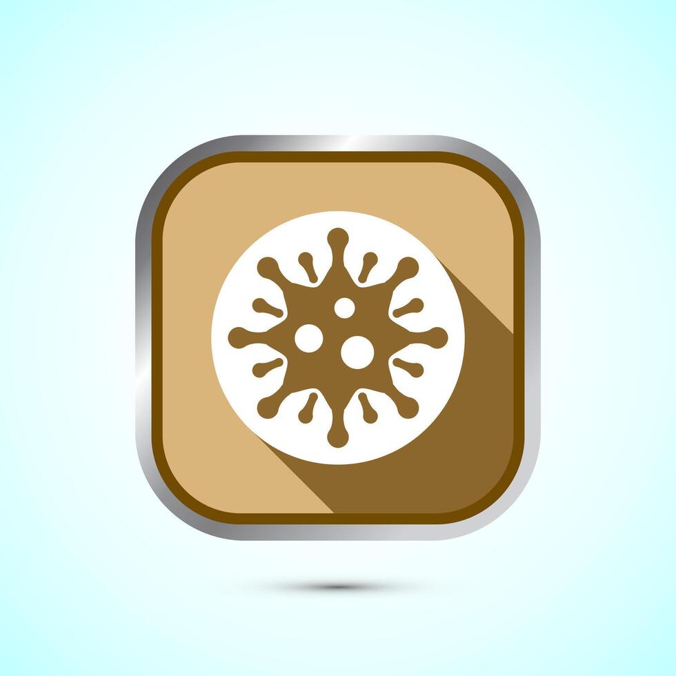 Virus, bacteria icon design illustration. Microbe bacteria sign. Gold Shadow Button Design vector