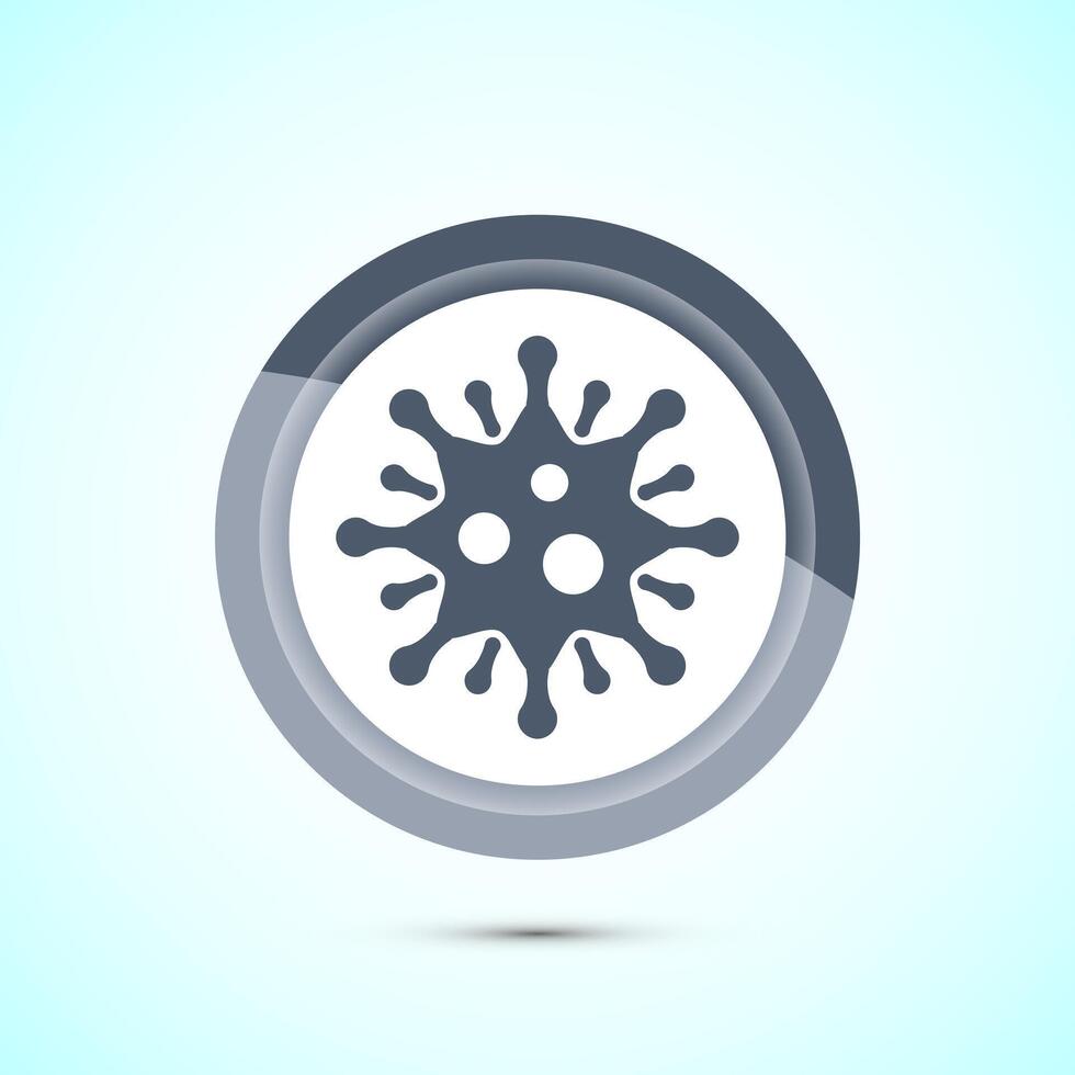 Virus, bacteria icon design illustration. Microbe bacteria sign. Gray Color Button Design vector