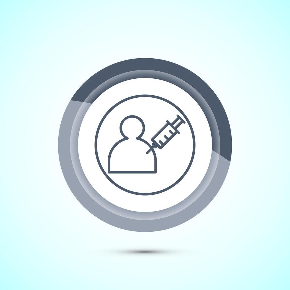 Vaccination, vaccine icon design illustration. Medical and healthcare Icon. Gray Color Button Design vector