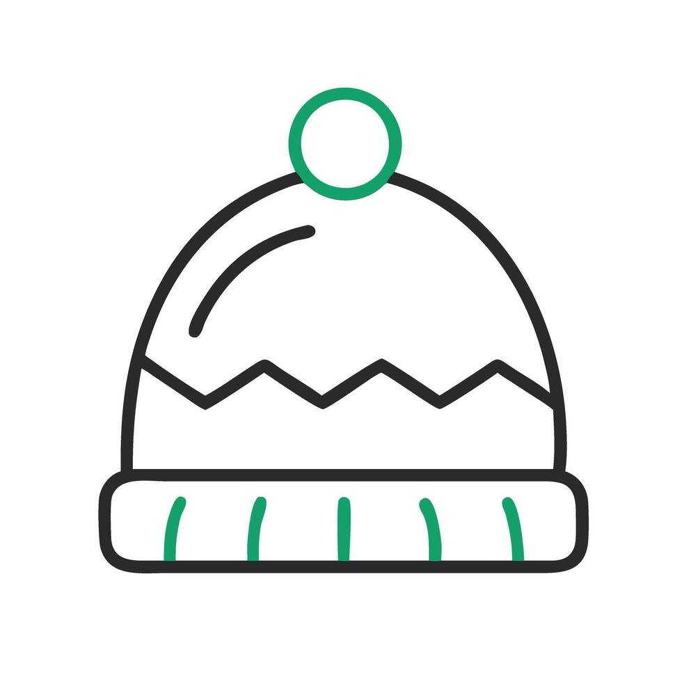 White and Green Winter Hat Icon vector