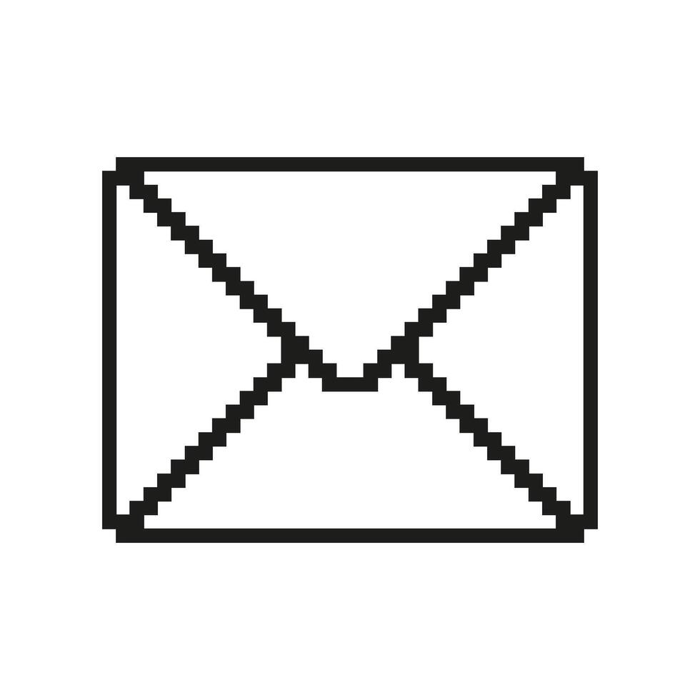 Pixelated Envelope Icon. Email and Communication Symbol in Pixel Art Style. Messaging and Email in Digital Communication. Isolated Illustration vector