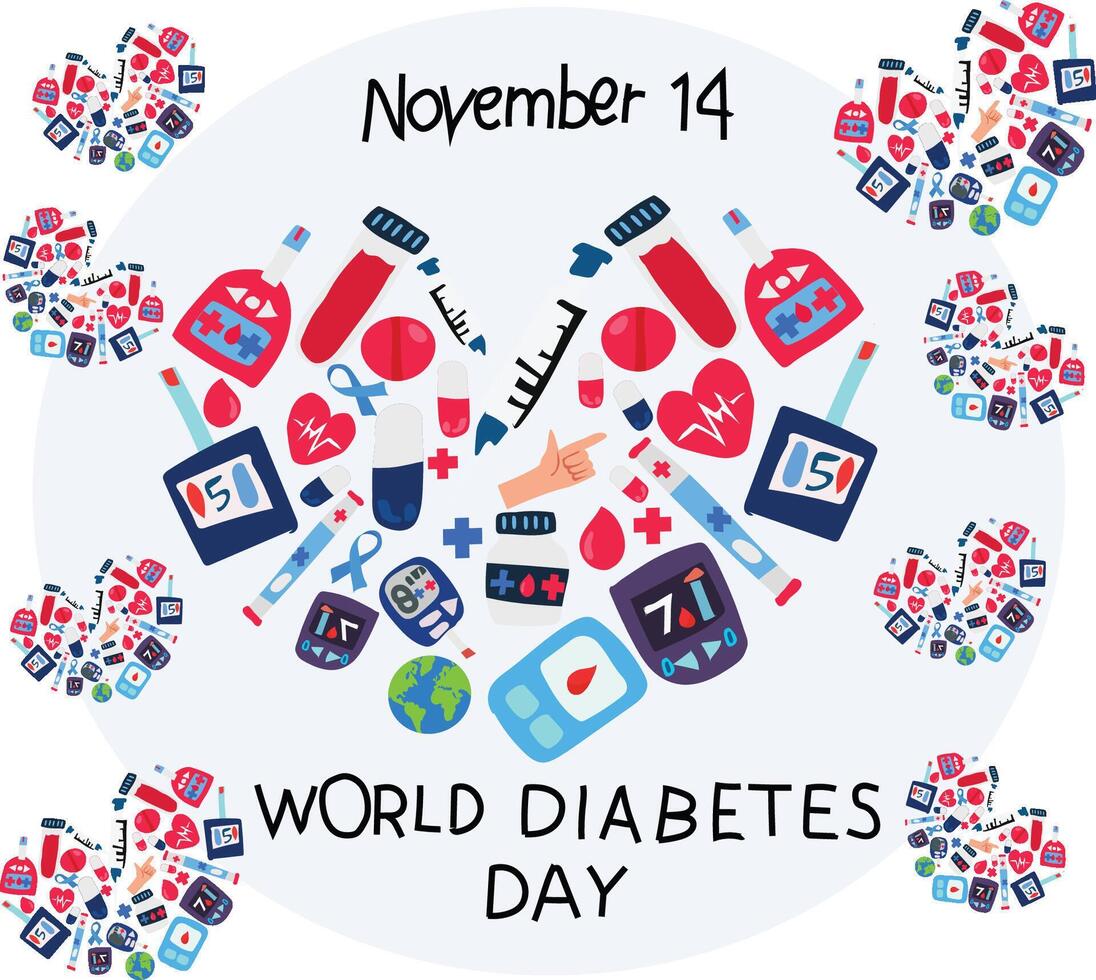 World diabetes day vector