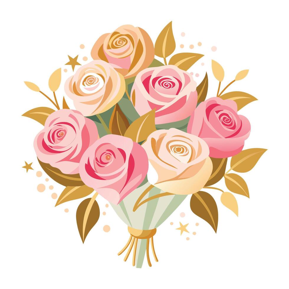 2d gradient paper style flowers vector