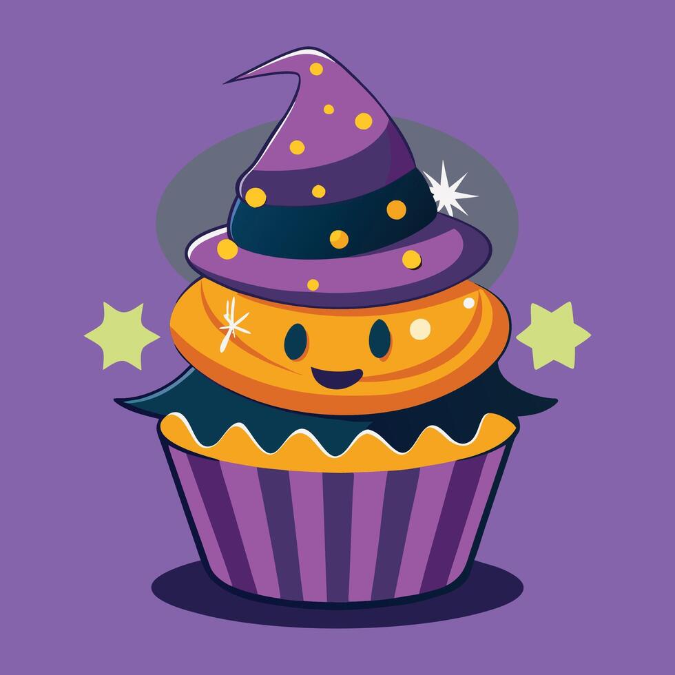 Delicious cupcake background vector