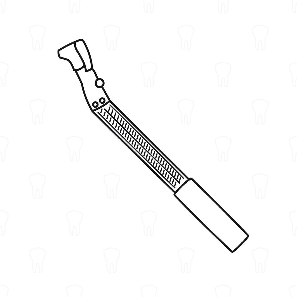 Turbine handpiece for a drill for the treatment of caries, sketch of a dental instrument, medicine, close up vector