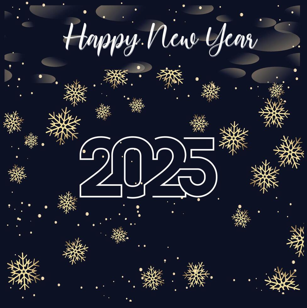 Happy new year 2025 black background vector