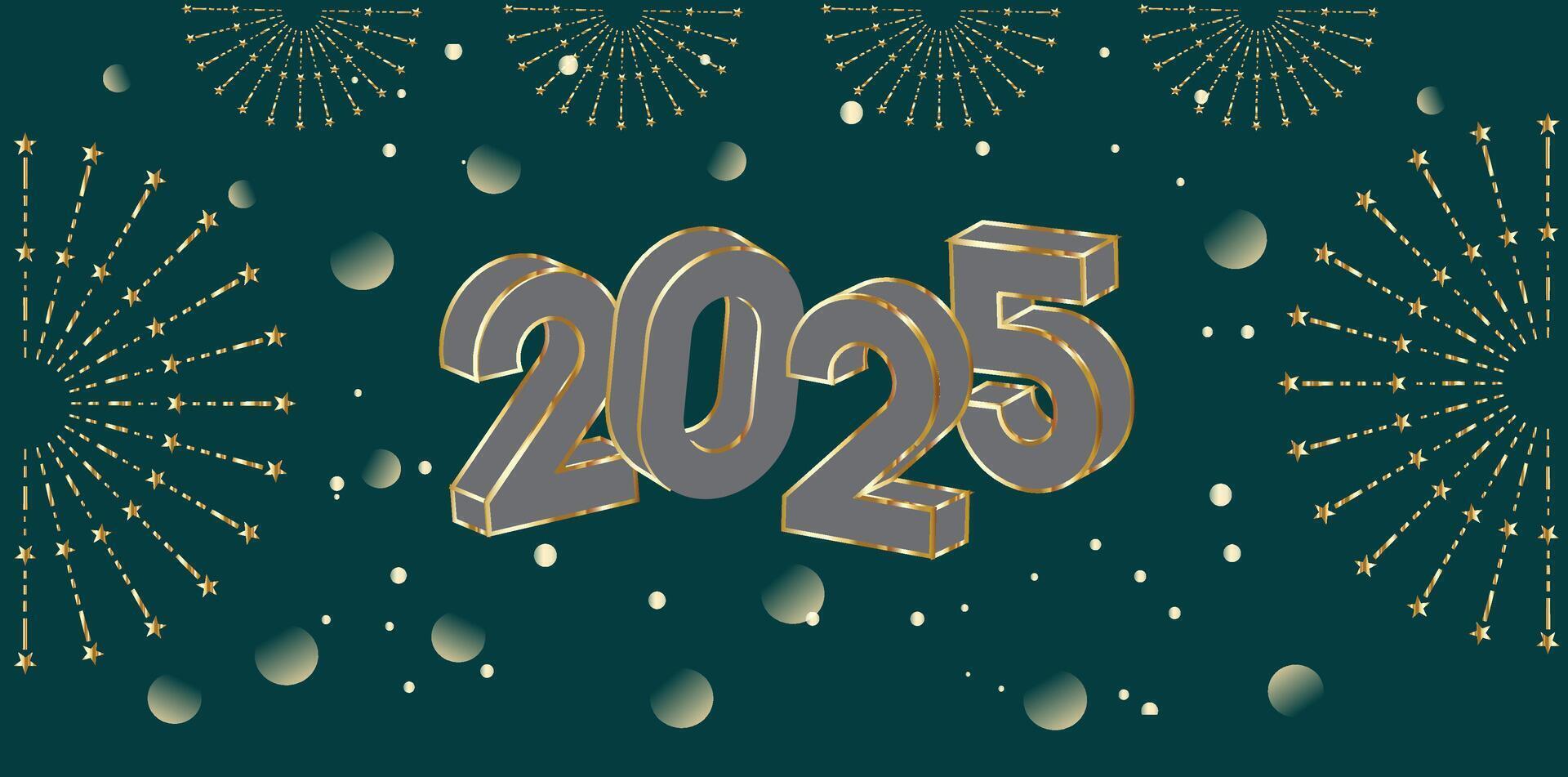 2025 Happy New Year Wishing Banner Design vector