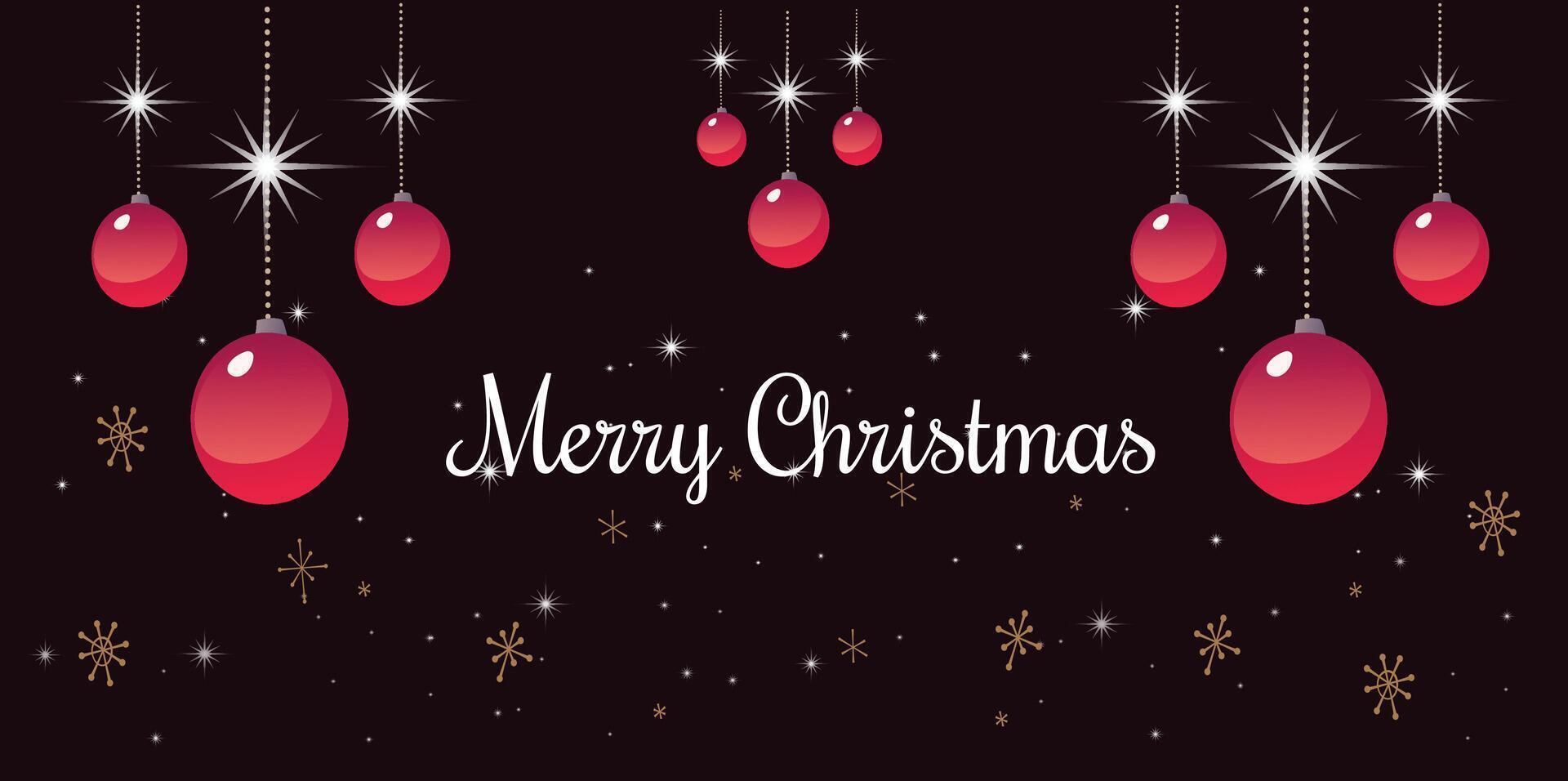 Merry Christmas Red Light Ball Background Color vector