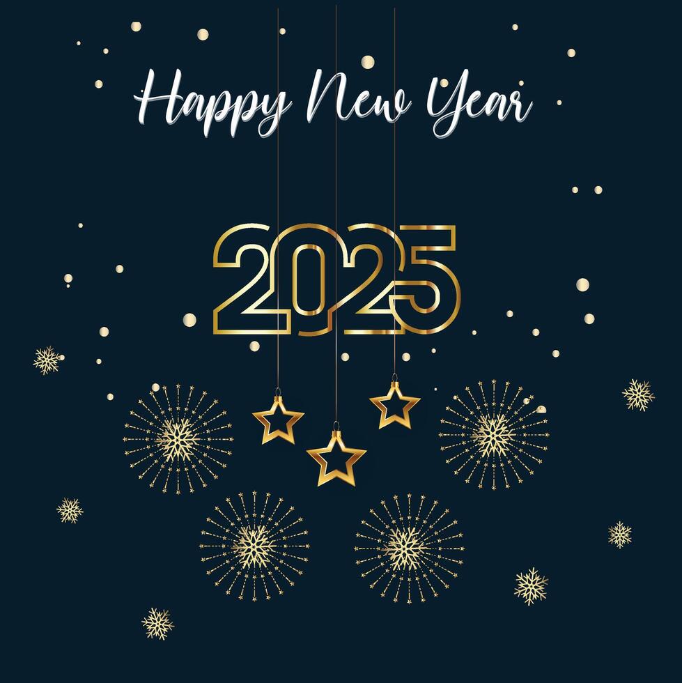 Happy New Year With Golden Color Art vector