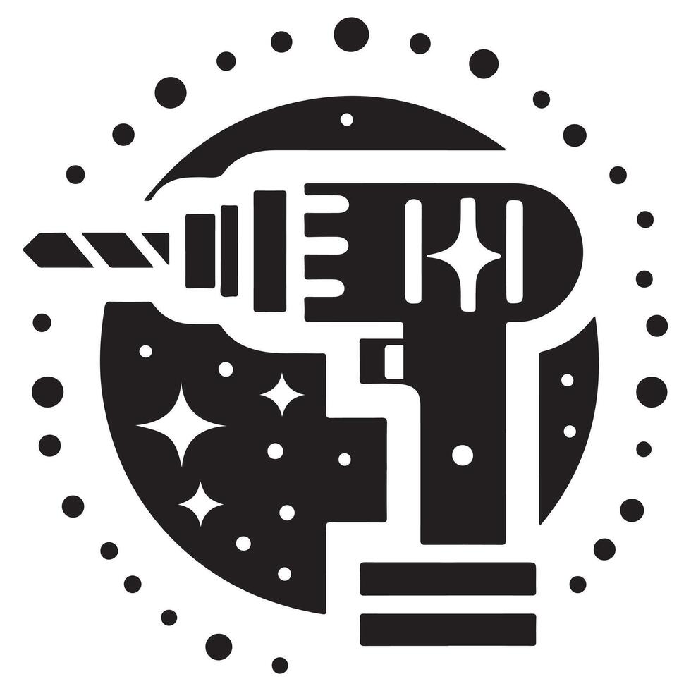 Electric Power Drill Logo vector