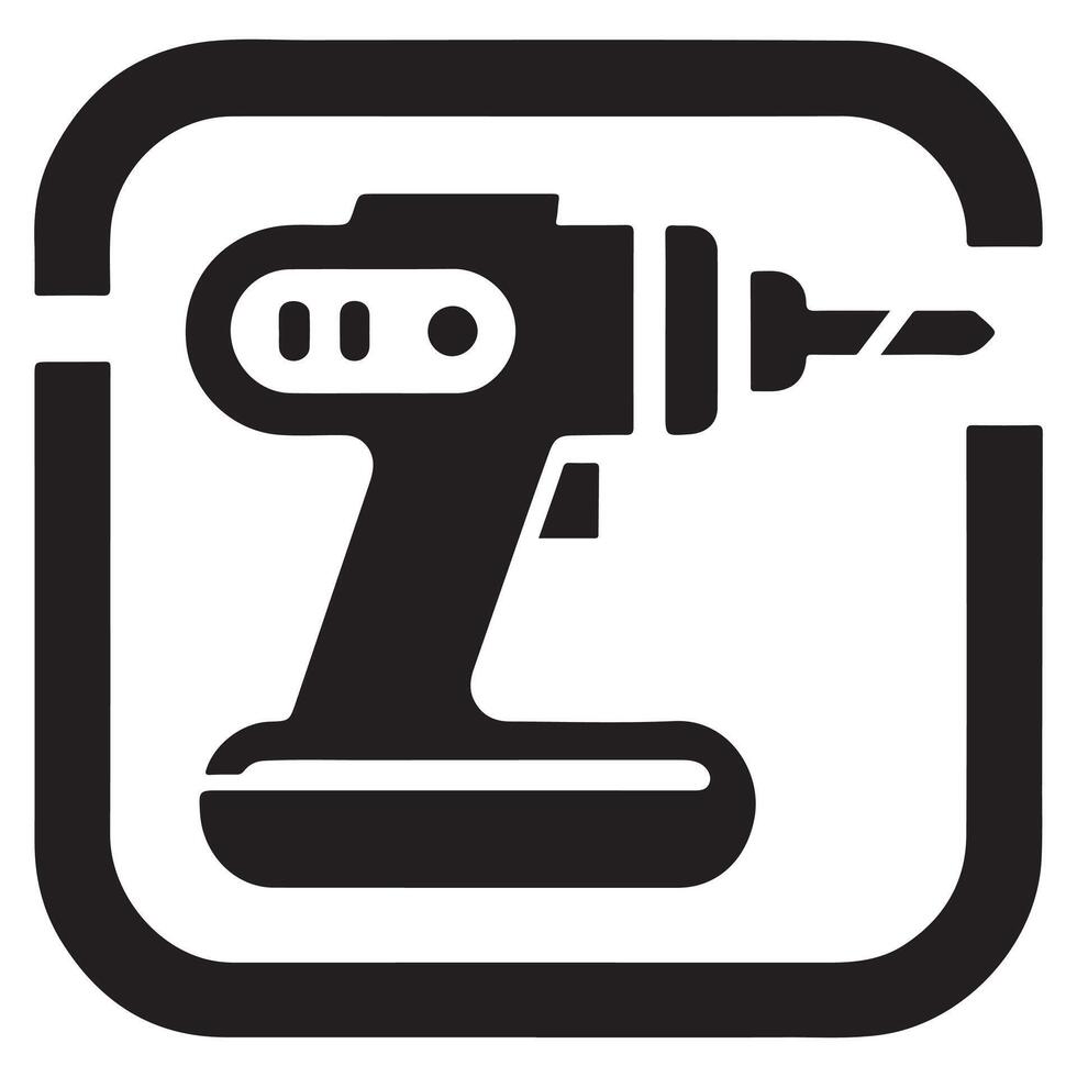 Power Drill Inside Box Icon vector