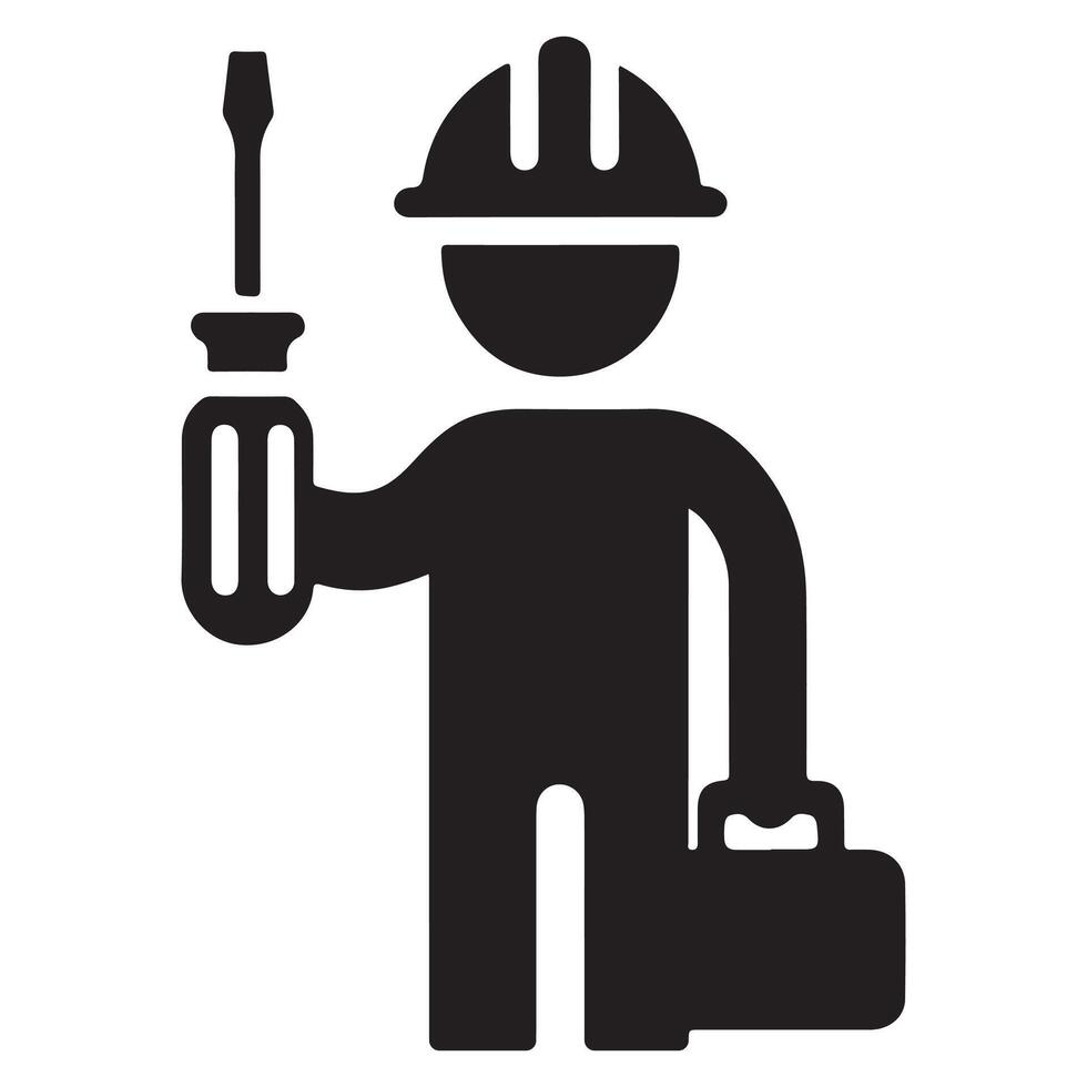 Mechanic with Wrench Icon vector