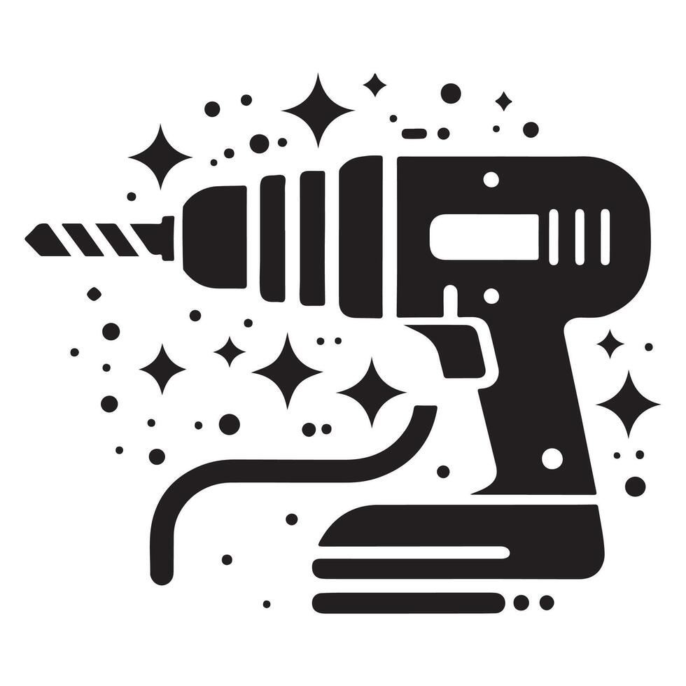 Sparkling Power Drill Icon vector