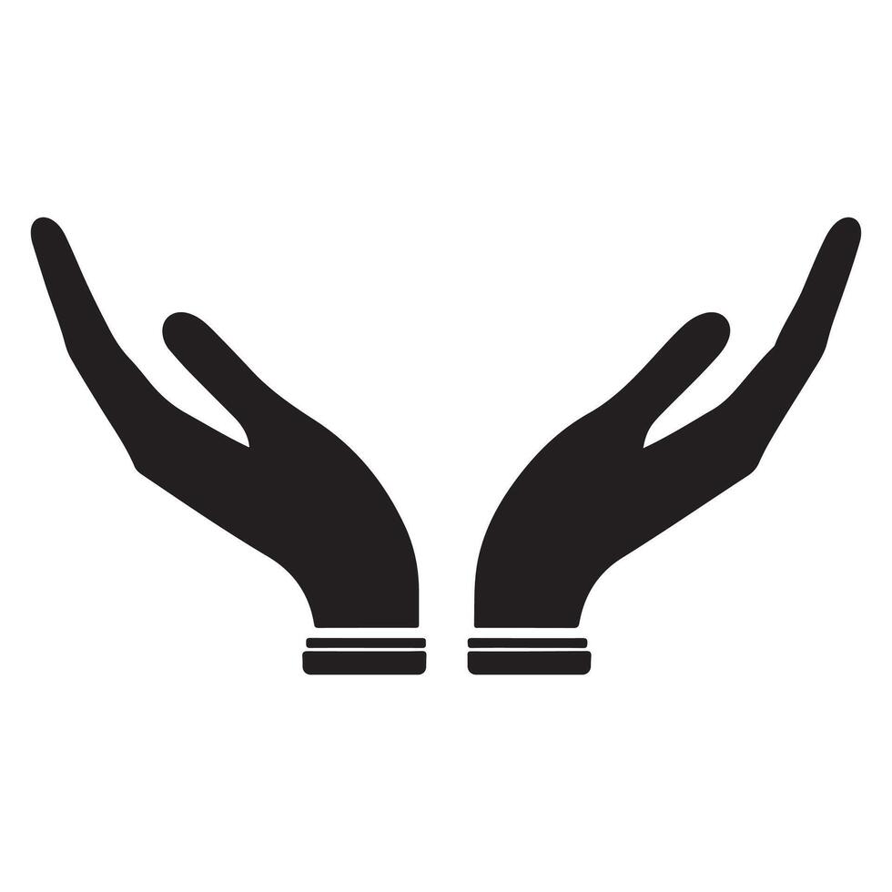 Open Hands Icon for Care and Support Symbol vector