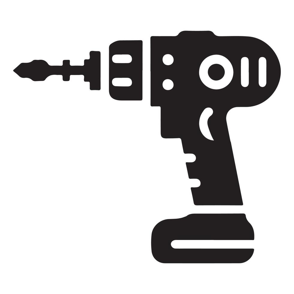 Professional Electric Cordless Power Drill Icon vector