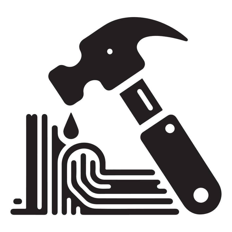 Creative Hammer Icon On White Background vector