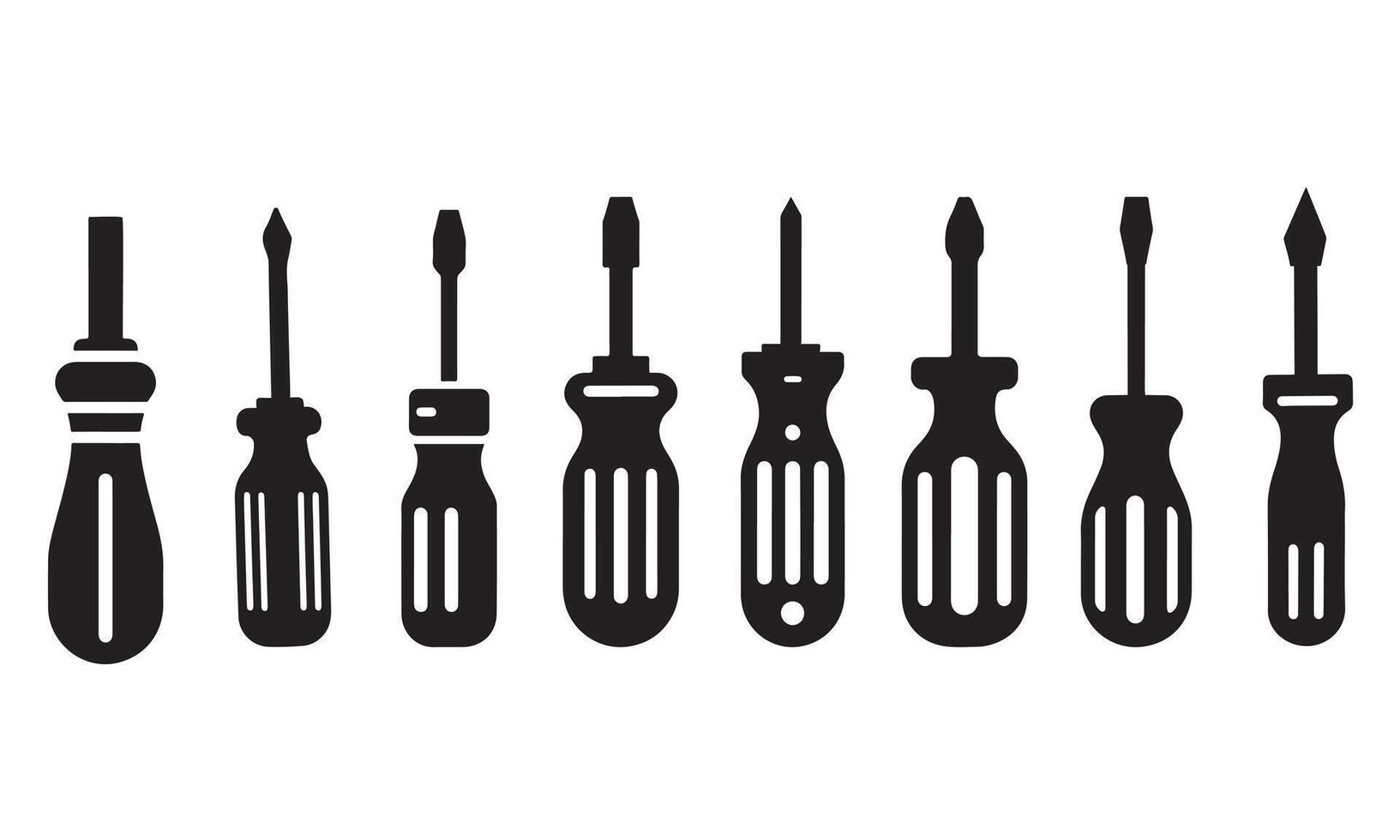 Screwdriver Icon Illustration Set on White Background vector