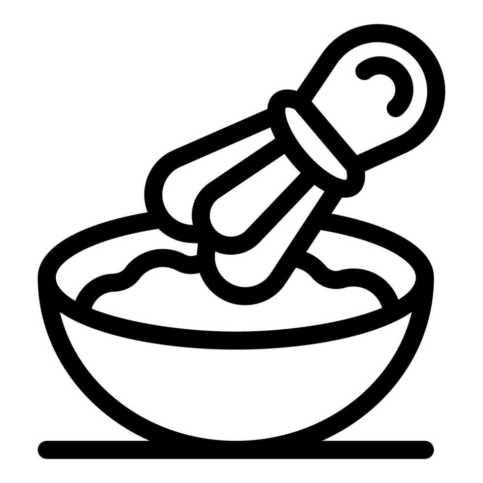 Whisk mixing ingredients in bowl for baking or cooking vector