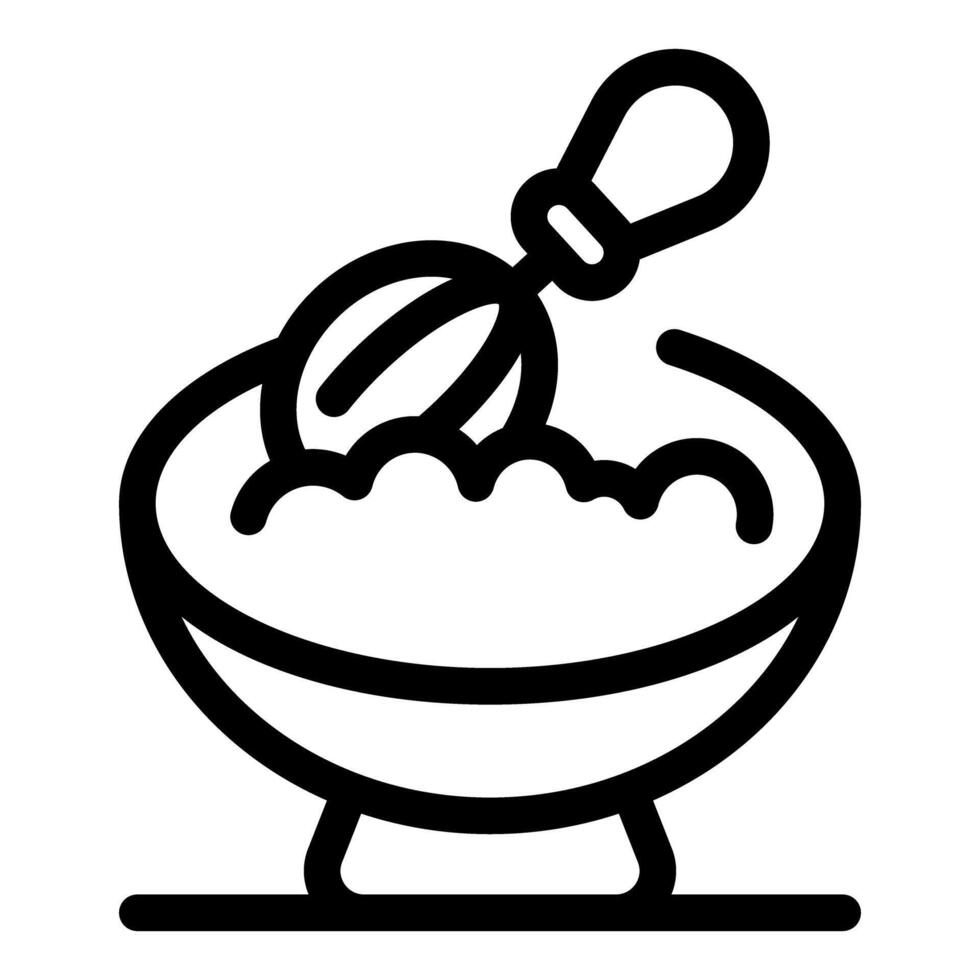 Whisk mixing ingredients in bowl for baking or cooking vector
