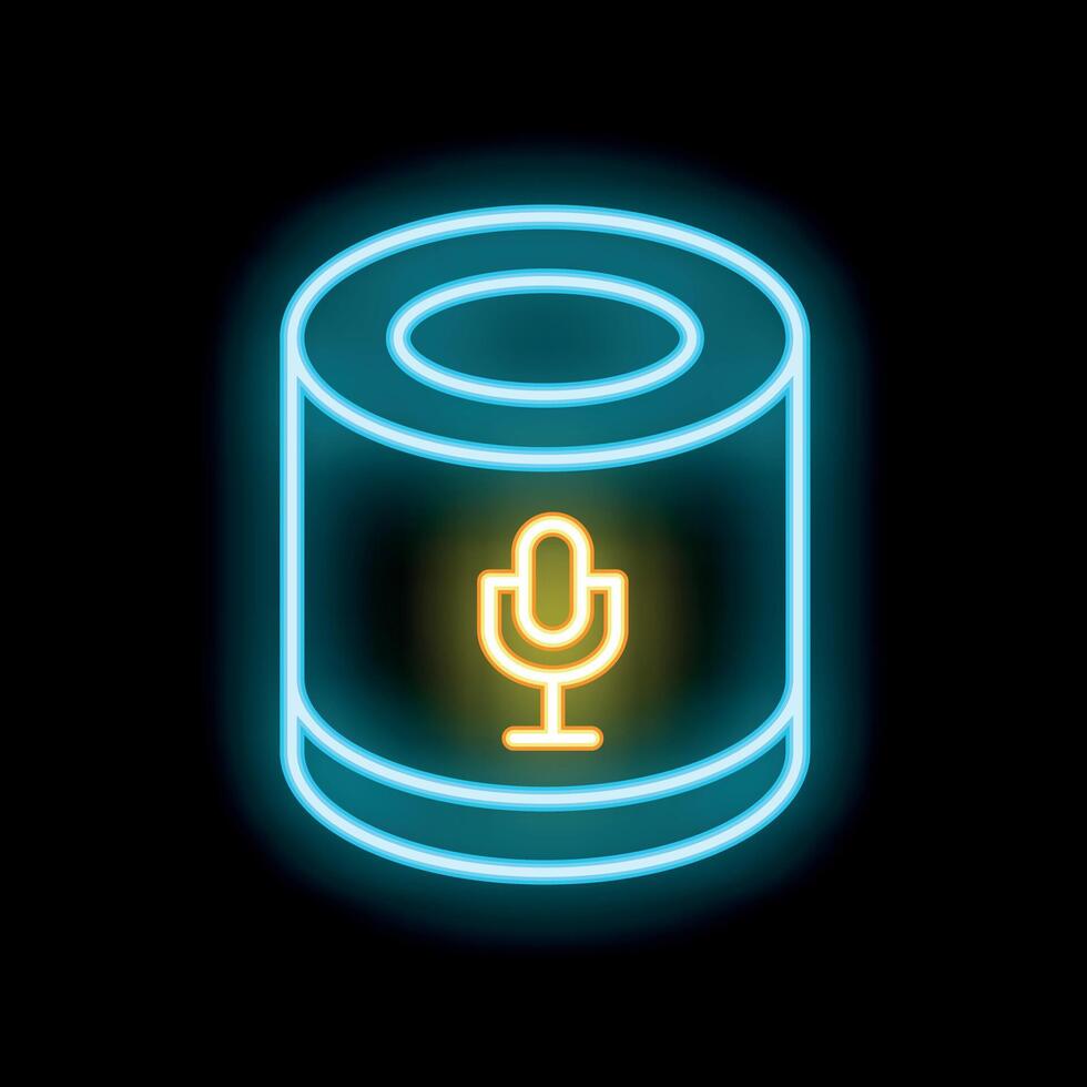 Neon smart speaker assistant listening for voice command vector